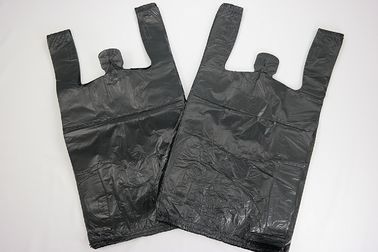 Sac de relief simple Sac-noir en plastique 11,5 &quot; x6.5 &quot; x21.5 » 13 MIC - 100 sacs/paquets, couleur noire de T-shirt