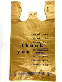 Les T-shirts réutilisables de grande épicerie en plastique effectuent le sac, couleur noire, matériel de HDPE