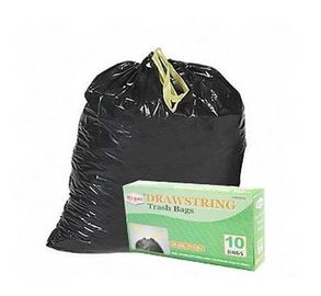 Longévité élevée noire de sacs de déchets de cordon de HDPE favorable à l'environnement