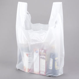 Couleur blanche matérielle 13&quot; de sacs à provisions de T-shirt de HDPE grande X 10&quot; X 23&quot;