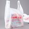 Sacs à provisions en plastique de T-shirt pour empaqueter sur le petit pain, couleur blanche, matériel de HDPE