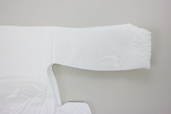 Sacs à provisions de T-shirt 13 MIC. 1000/case, couleur de WHITE avec l'impression, matériel de HDPE